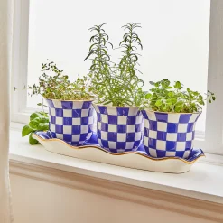 MacKenzie-Childs Royal Check Herb Garden Set* Pots & Planters