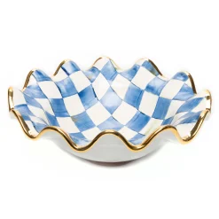 MacKenzie-Childs Royal Check Medium Fluted Serving Bowl* Outdoor Entertaining