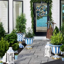 MacKenzie-Childs Royal Check Pedestal Urn* Pots & Planters