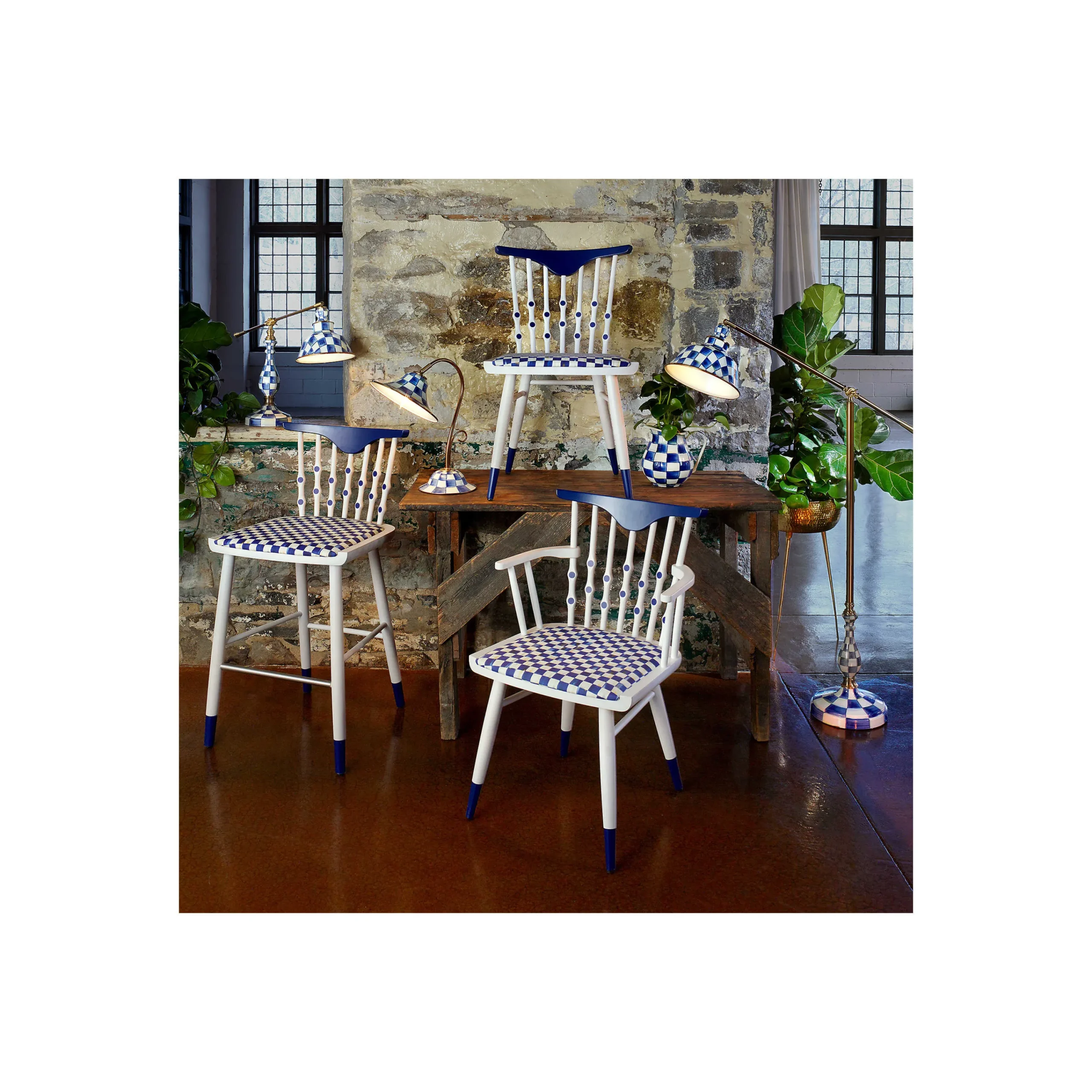 MacKenzie-Childs Royal Check Reading Table Lamp* Lighting