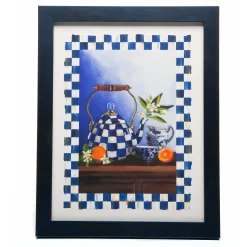 MacKenzie-Childs Royal Check Still Life Wall Art - Tea Kettle* Room Accents
