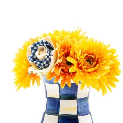 MacKenzie-Childs Royal Check Tall Vase & Bouquet Set* Greenery & Florals