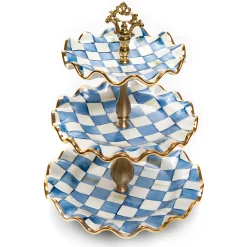 MacKenzie-Childs Royal Check Three Tier Sweet Stand* Outdoor Entertaining