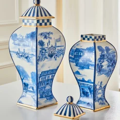 MacKenzie-Childs Royal Toile Ginger Jar - Small* Outdoor Entertaining