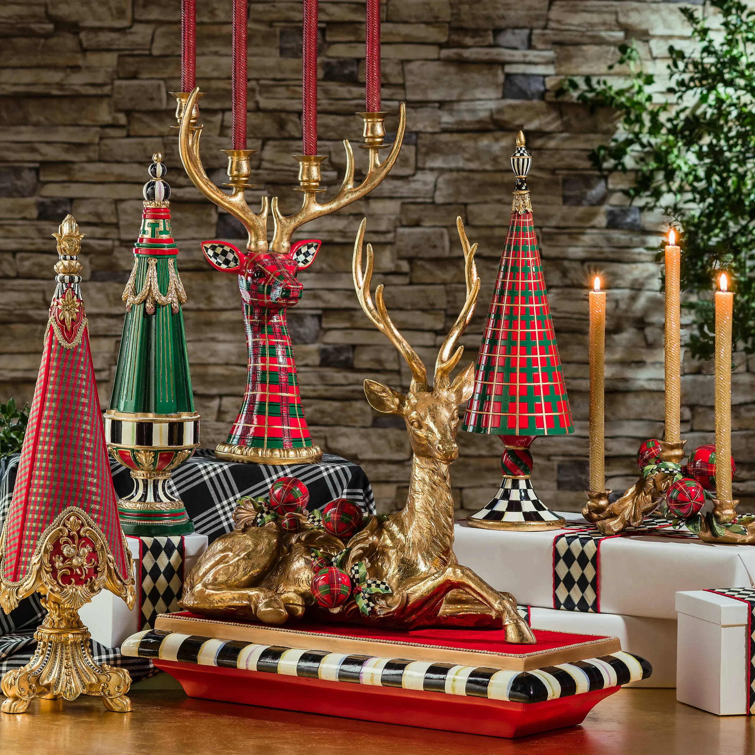 MacKenzie-Childs Shimmer Dinner Candles - Gold - Set Of 2* Candles & Fragrances