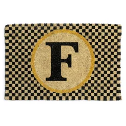 MacKenzie-Childs Single Letter Monogrammed Entrance Mat - F* Outdoor Rugs & Mats