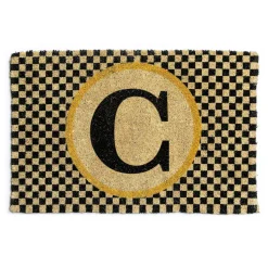 MacKenzie-Childs Single Letter Monogrammed Entrance Mat - C* Outdoor Rugs & Mats