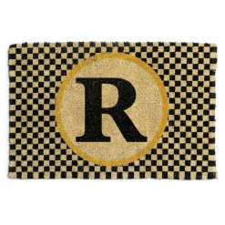 MacKenzie-Childs Single Letter Monogrammed Entrance Mat - R* Outdoor Rugs & Mats
