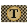 MacKenzie-Childs Single Letter Monogrammed Entrance Mat - T* Outdoor Rugs & Mats
