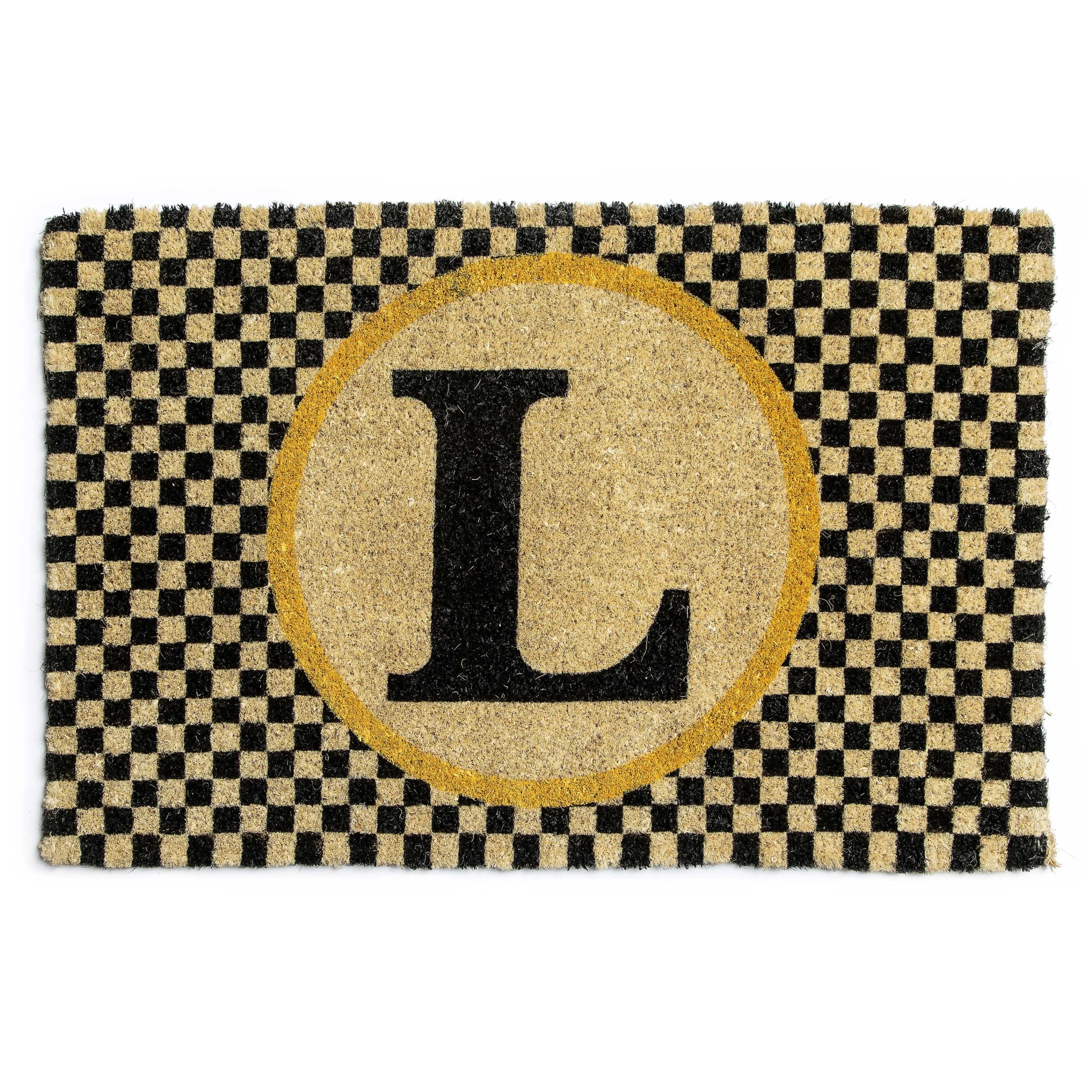 MacKenzie-Childs Single Letter Monogrammed Entrance Mat - L* Outdoor Rugs & Mats