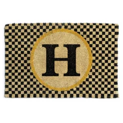 MacKenzie-Childs Single Letter Monogrammed Entrance Mat - H* Outdoor Rugs & Mats