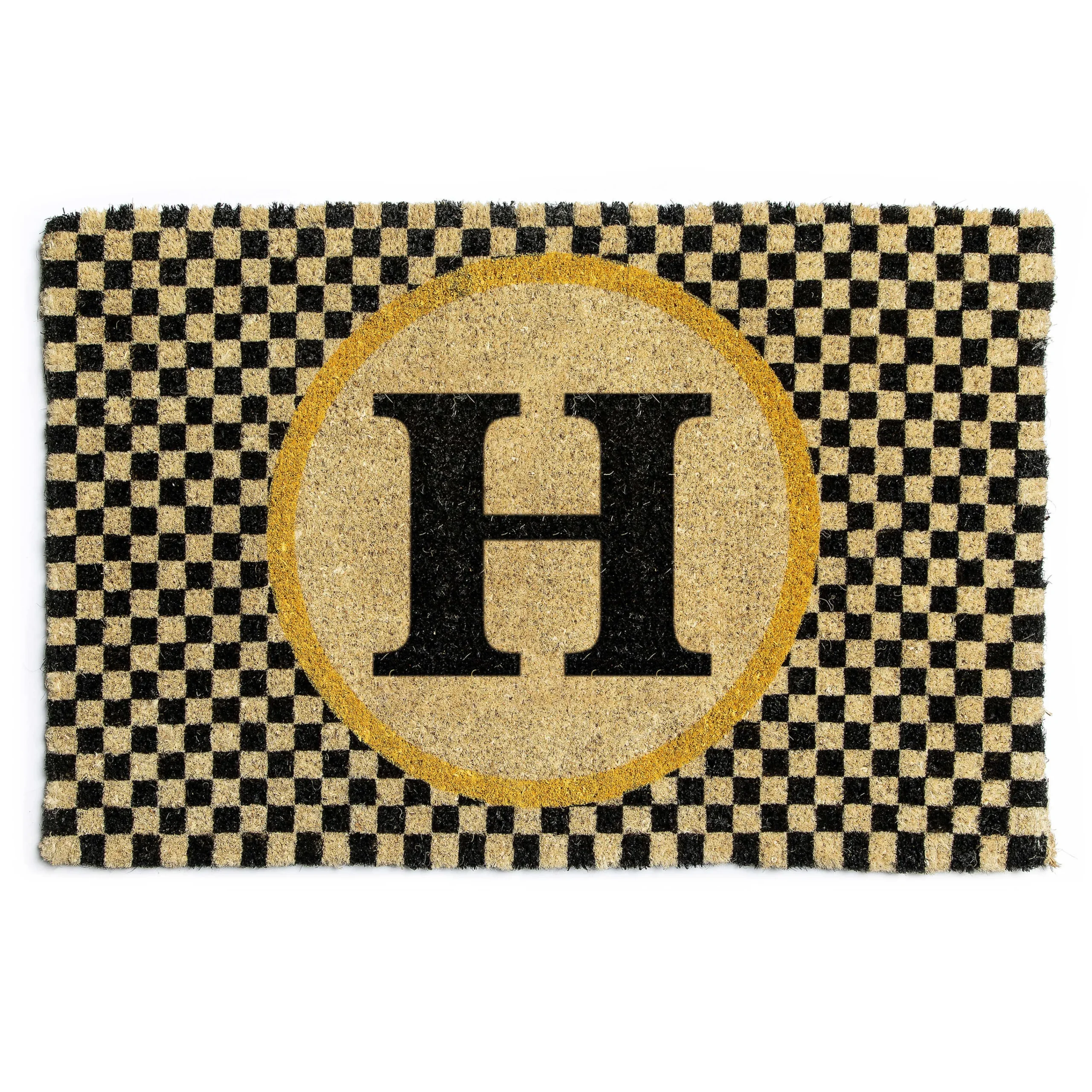 MacKenzie-Childs Single Letter Monogrammed Entrance Mat - H* Outdoor Rugs & Mats