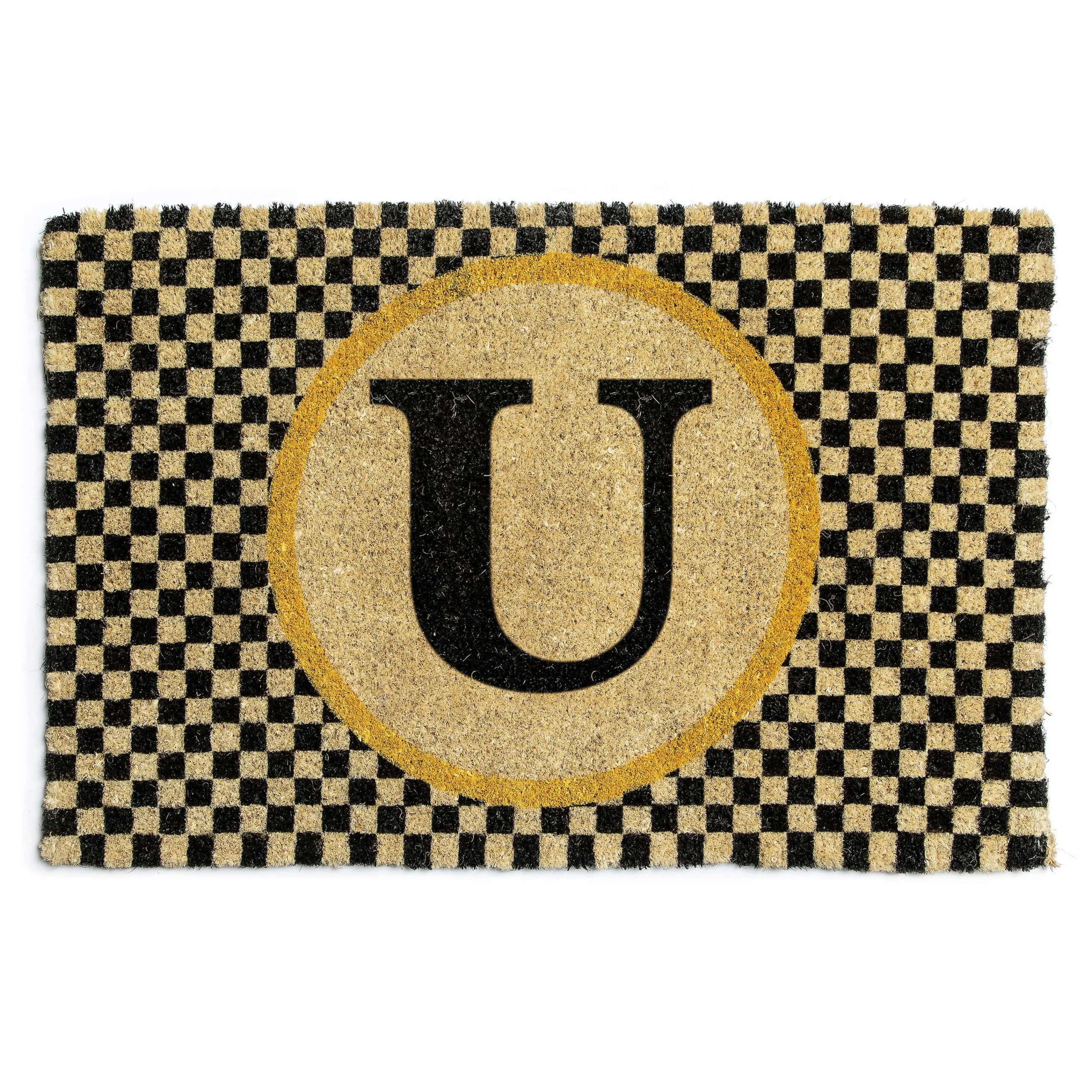 MacKenzie-Childs Single Letter Monogrammed Entrance Mat - U* Outdoor Rugs & Mats