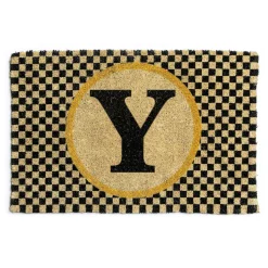 MacKenzie-Childs Single Letter Monogrammed Entrance Mat - Y* Outdoor Rugs & Mats