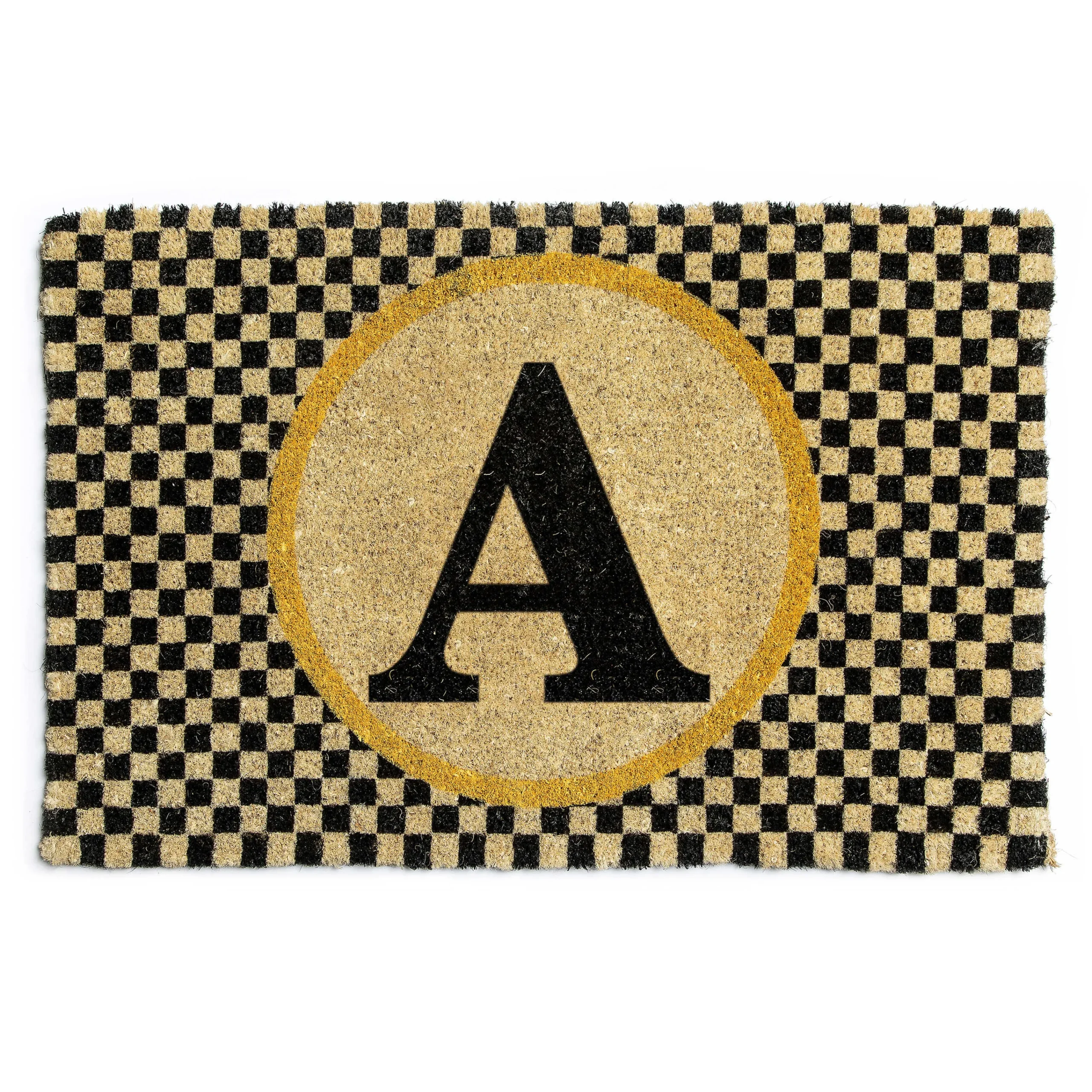 MacKenzie-Childs Single Letter Monogrammed Entrance Mat - A* Outdoor Rugs & Mats
