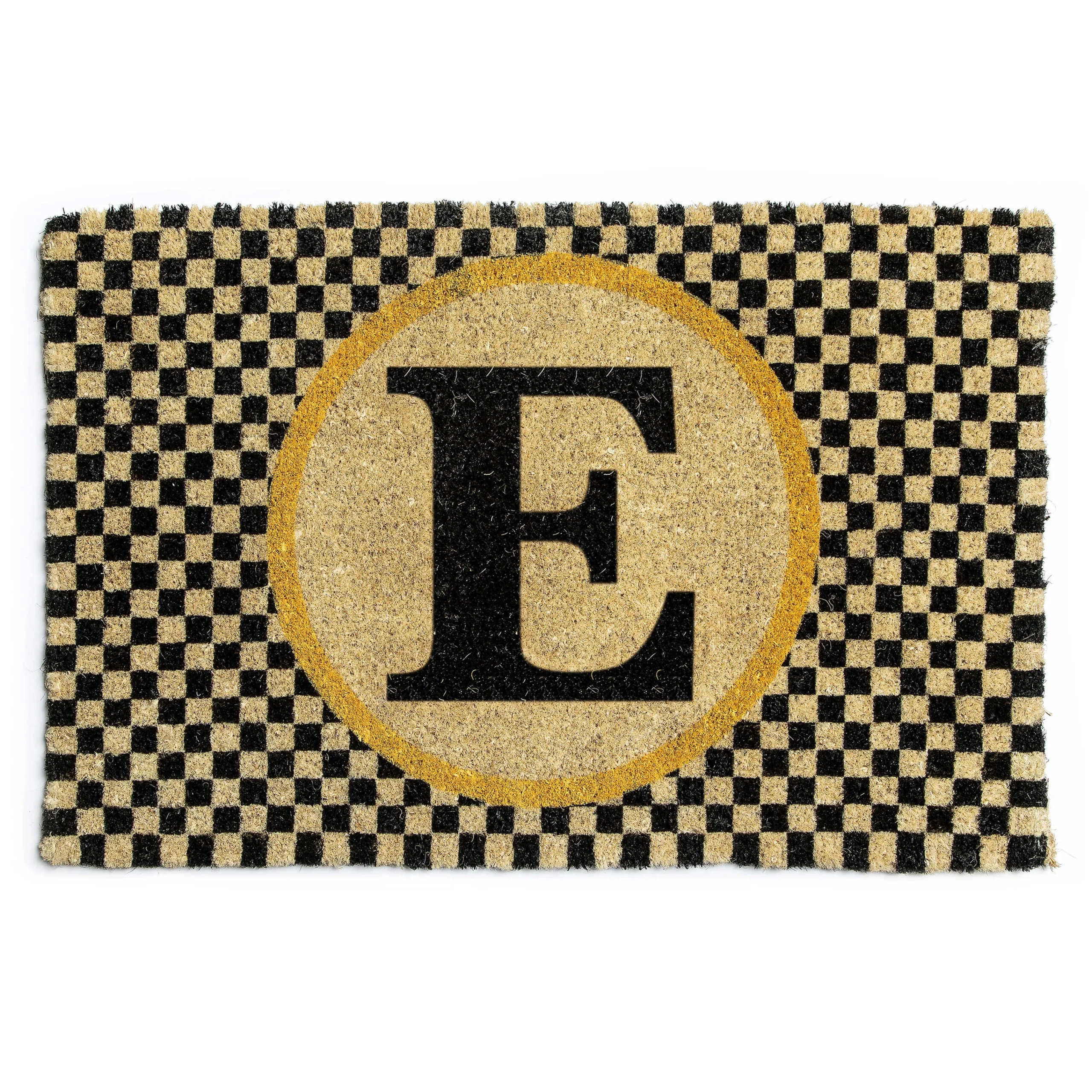 MacKenzie-Childs Single Letter Monogrammed Entrance Mat - E* Outdoor Rugs & Mats