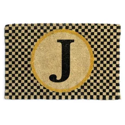 MacKenzie-Childs Single Letter Monogrammed Entrance Mat - J* Outdoor Rugs & Mats