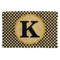 MacKenzie-Childs Single Letter Monogrammed Entrance Mat - K* Outdoor Rugs & Mats