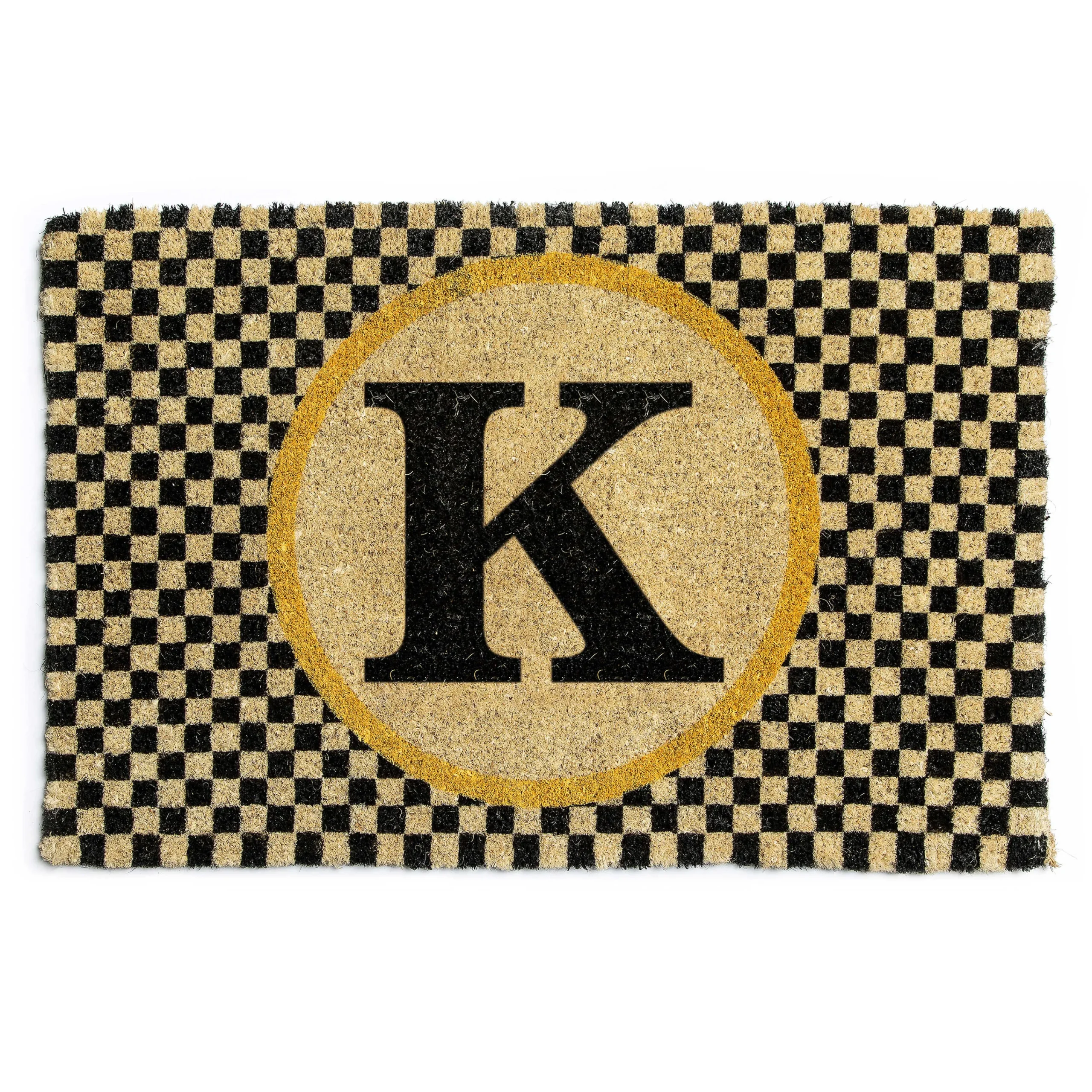 MacKenzie-Childs Single Letter Monogrammed Entrance Mat - K* Outdoor Rugs & Mats