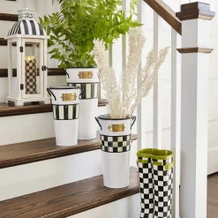 MacKenzie-Childs Spectator Galvanized Flower Buckets - Set Of 3* Pots & Planters