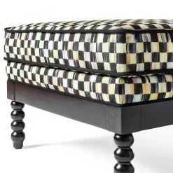 MacKenzie-Childs Spindle Check Outdoor Ottoman* Outdoor Furniture