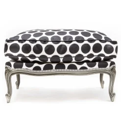 MacKenzie-Childs Spot On Ottoman - Black* Living Room
