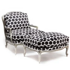 MacKenzie-Childs Spot On Ottoman - Black* Living Room