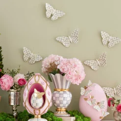 MacKenzie-Childs Sterling Check Butterfly Duo Wall Decor* Room Accents