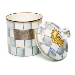 MacKenzie-Childs Sterling Check Enamel Canister - Small* Room Accents