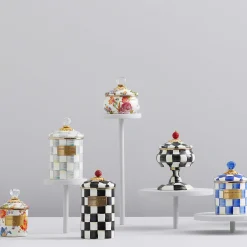 MacKenzie-Childs Sterling Check Enamel Canister - Medium* Room Accents
