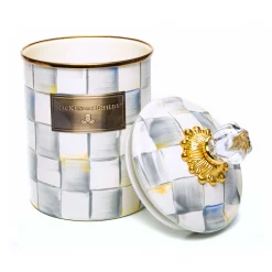 MacKenzie-Childs Sterling Check Enamel Canister - Medium* Room Accents