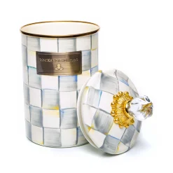MacKenzie-Childs Sterling Check Enamel Canister - Large* Room Accents