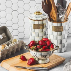 MacKenzie-Childs Sterling Check Enamel Colander - Small* Kitchen Utensils & Tools