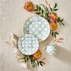 MacKenzie-Childs Sterling Check Enamel Dinner Plate* Outdoor Entertaining