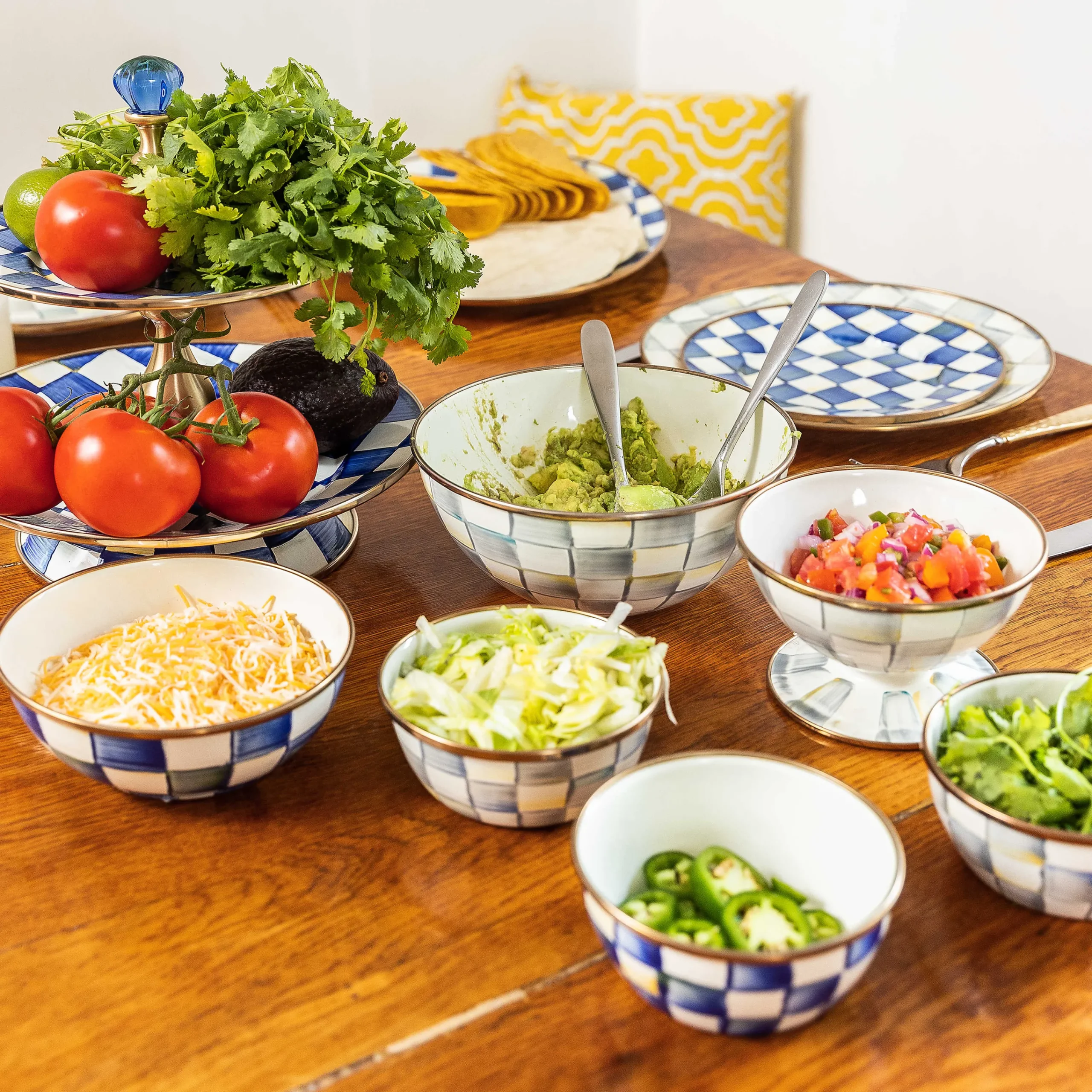 MacKenzie-Childs Sterling Check Enamel Everyday Bowl - Medium* Serveware