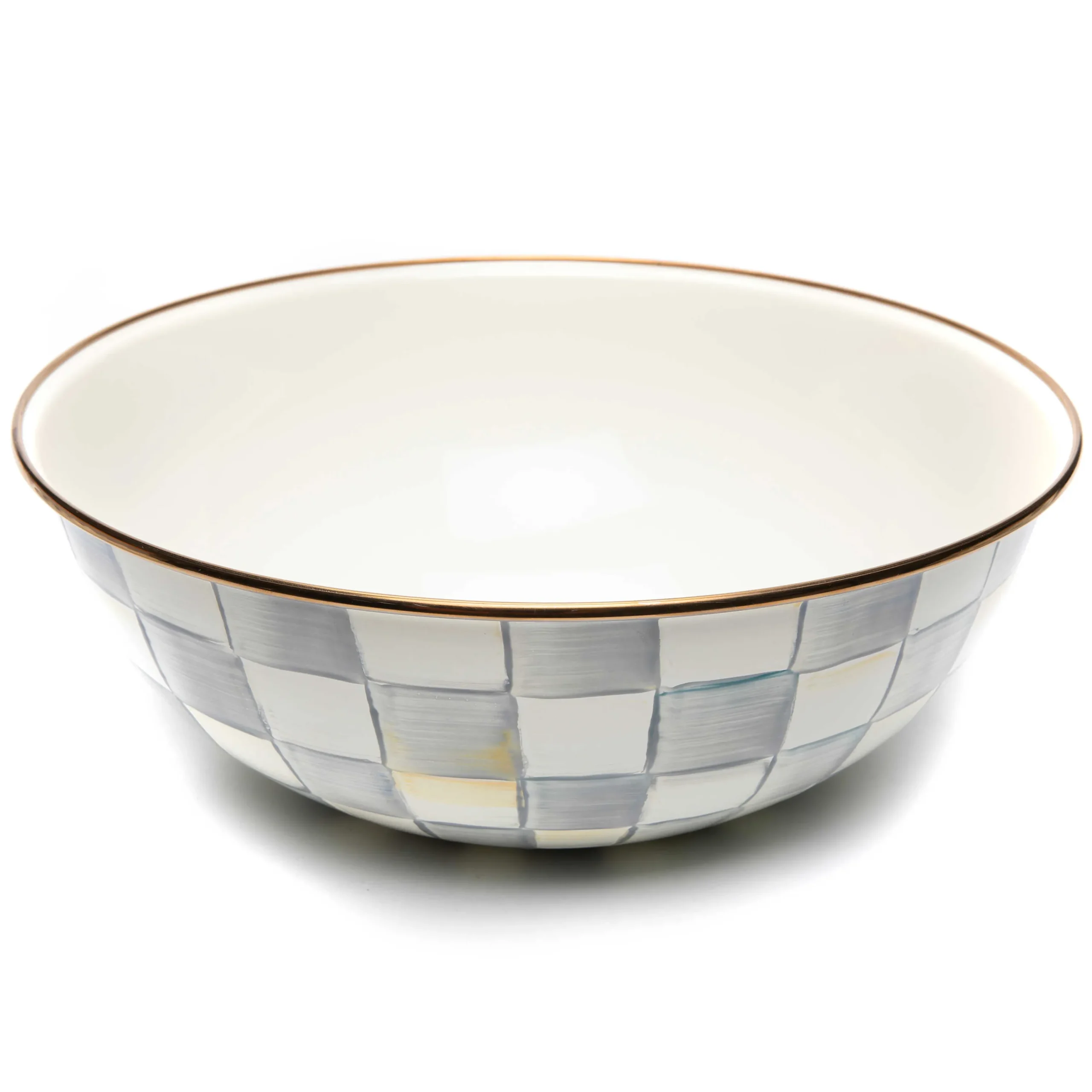 MacKenzie-Childs Sterling Check Enamel Everyday Bowl - Extra Large* Serveware