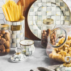 MacKenzie-Childs Sterling Check Enamel Lidded Sugar Bowl* Outdoor Entertaining