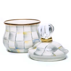 MacKenzie-Childs Sterling Check Enamel Lidded Sugar Bowl* Outdoor Entertaining