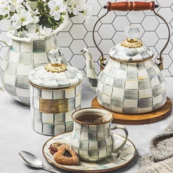 MacKenzie-Childs Sterling Check Enamel Mug* Outdoor Entertaining