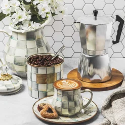 MacKenzie-Childs Sterling Check Enamel Mug* Outdoor Entertaining