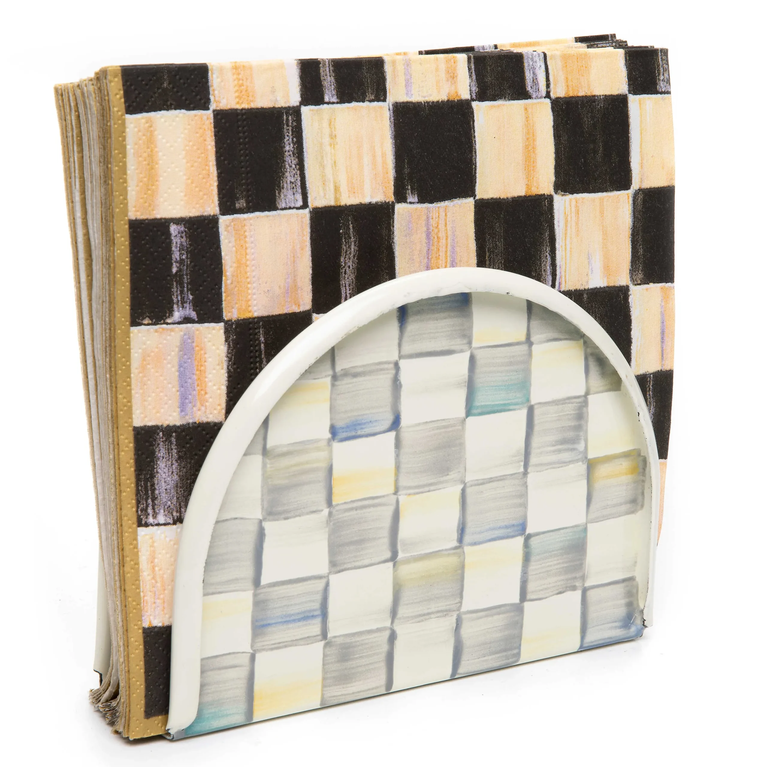 MacKenzie-Childs Sterling Check Enamel Napkin Holder* Outdoor Entertaining