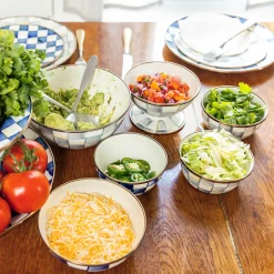 MacKenzie-Childs Sterling Check Enamel Pinch Bowl* Outdoor Entertaining