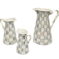 MacKenzie-Childs Sterling Check Enamel Practical Pitcher - Large* Outdoor Entertaining