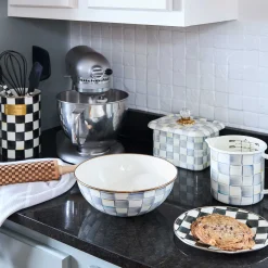 MacKenzie-Childs Sterling Check Enamel Recipe Box* Kitchen Storage & Organization