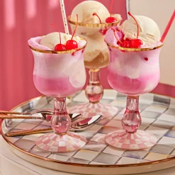 MacKenzie-Childs Sterling Check Enamel Round Tray* Outdoor Entertaining