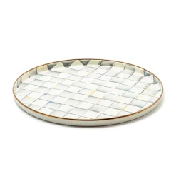 MacKenzie-Childs Sterling Check Enamel Round Tray* Outdoor Entertaining