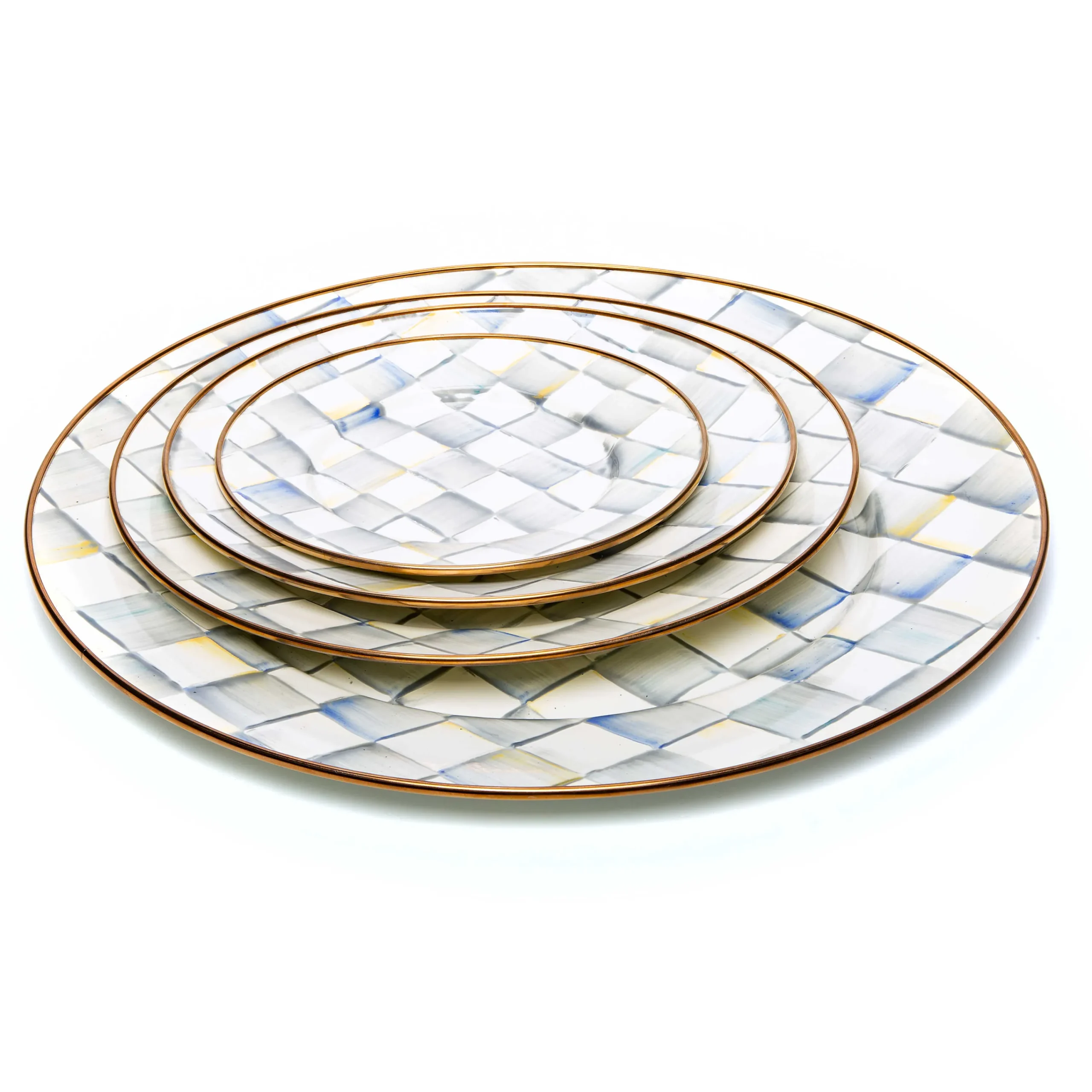 MacKenzie-Childs Sterling Check Enamel Salad/Dessert Plate* Outdoor Entertaining