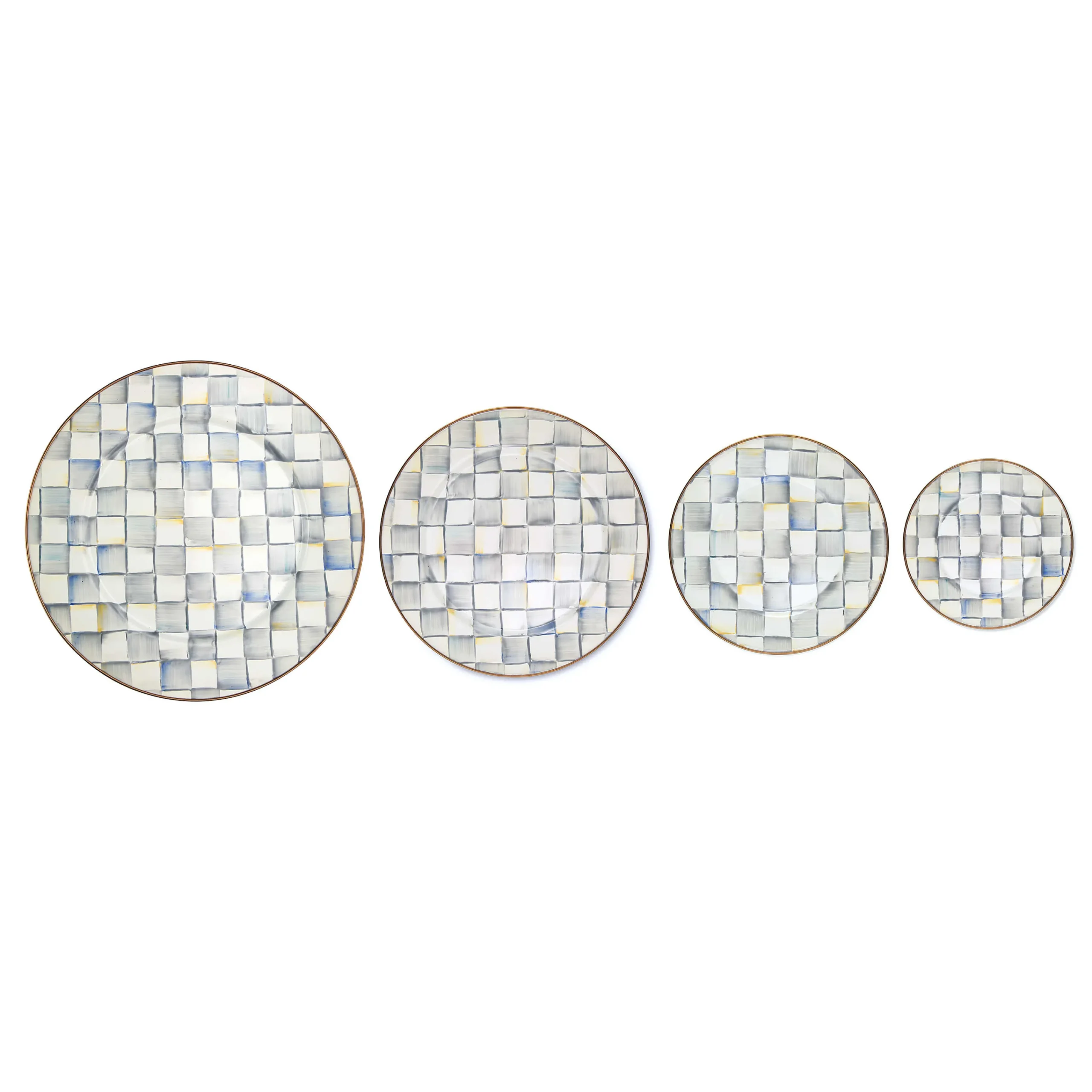 MacKenzie-Childs Sterling Check Enamel Salad/Dessert Plate* Outdoor Entertaining