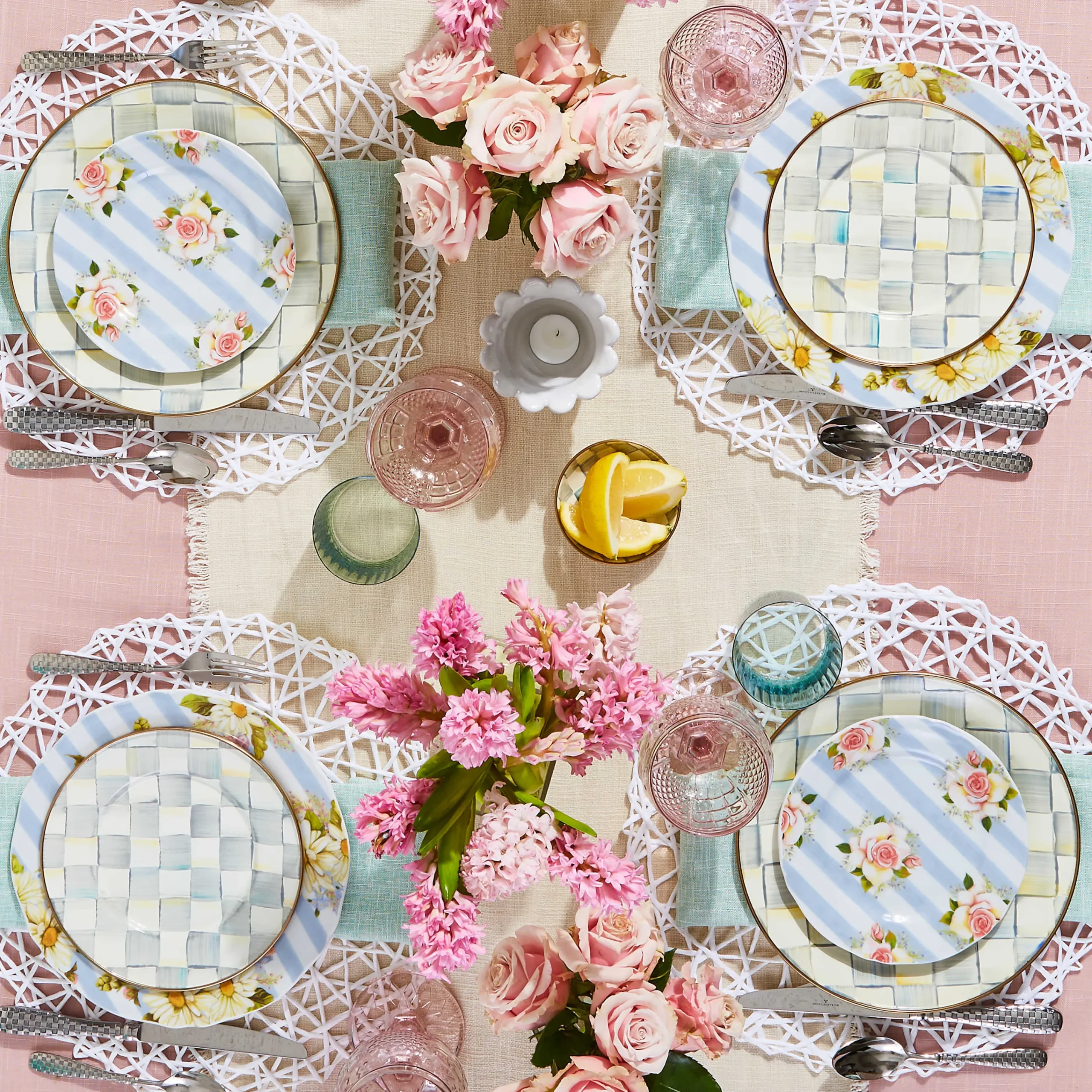 MacKenzie-Childs Sterling Check Enamel Salad/Dessert Plate* Outdoor Entertaining