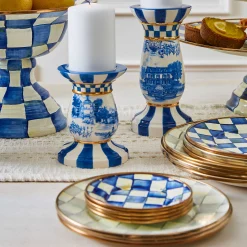 MacKenzie-Childs Sterling Check Enamel Salad/Dessert Plate* Outdoor Entertaining